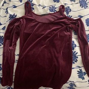 Velvet Long Sleeve with Shoulders Cut Out